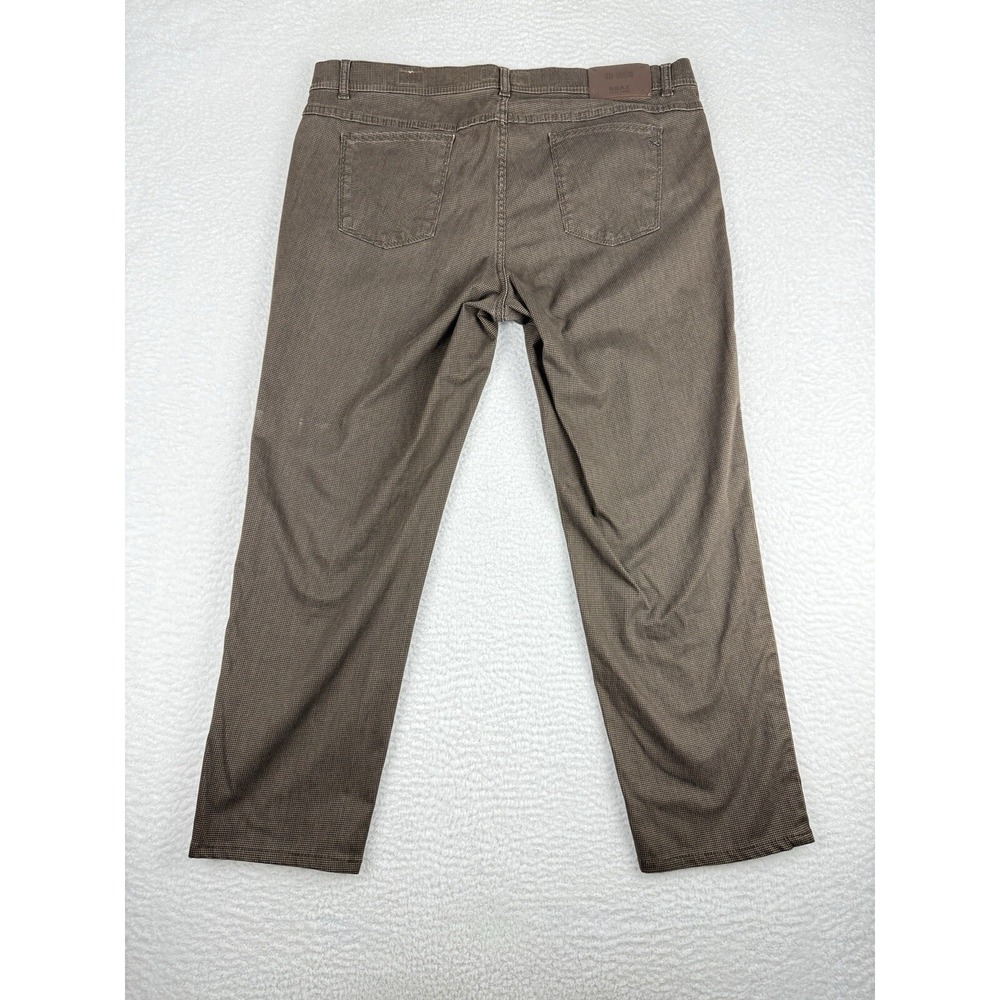Brax Cooper Fancy Pants Mens 40x34 Regular Fit Houndstooth Tweed Brown *Read‎ - Picture 2 of 11